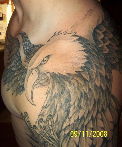 shoulder sleeve tattoo. eagle tattoo shoulder