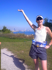 Lindsay running in Chicago 2008