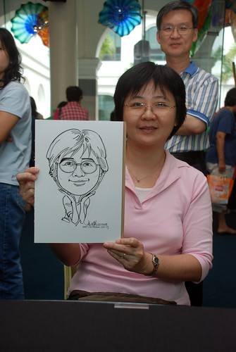 Caricature live sketching at Singapore Art Museum Christmas Open House - 10
