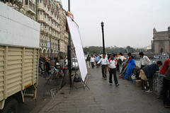 ムンバイ街中で映画の撮影（？）風に出会った