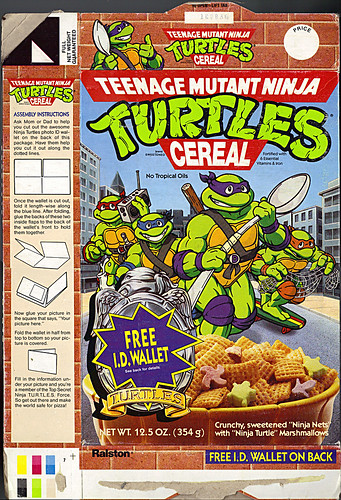  Ralston "Teenage Mutant Ninja Turtles" Cereal -  "FREE I.D.WALLET" i (( 1991 ))  