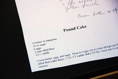 Gramma's Pound Cake Recipe