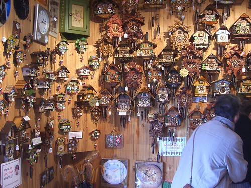Wall of Cuckoo Clocks - German Cuckoo Clocks Nest - Tambourine