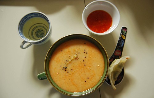 Tom Ka soup with potstickers