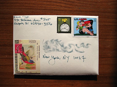 Cavallini bird sticker, Li'l Abner stamp