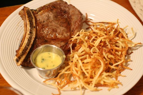 Entrecôte Béarnaise (Pan-Seared Rib-Eye Steak With Béarnaise) and  Pommes Pailles (Shoestring Potatoes) by thebittenword.com.