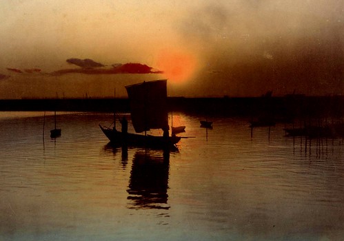 SUNSET IN OLD JAPAN -- Heavily Photo Shopped over 100 Years Ago by Okinawa Soba