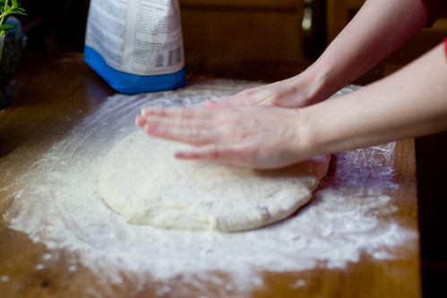 Patting Focaccia Dough
