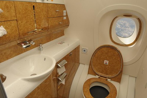 Toilets with A View... On board First Emirates Airlines A380