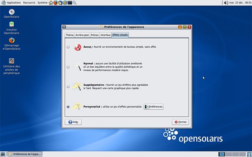 L'activation de Compiz Fusion dans OpenSolaris 11.2008
