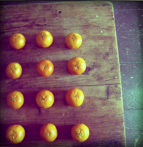 tangerines in a row