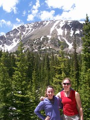 Rachel & Clare in front of Mt. Helens