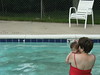 Nora tries out the pool