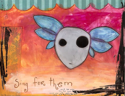 mixed-media art: sing for them