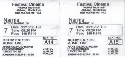 Narnia tickets