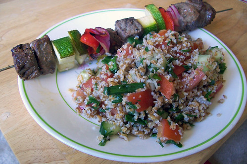 Beef Kabobs with Tabbouleh Salad