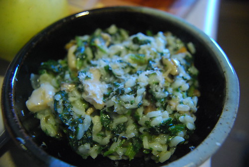 Wild mushroom and spinach risotto