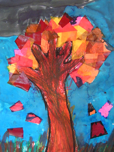 autumn tree made in my class by 5 year old