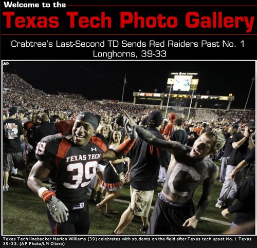 Texas Tech Celebrates Win over Texas