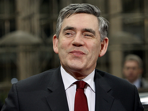 Gordon Brown arrives in Brussels