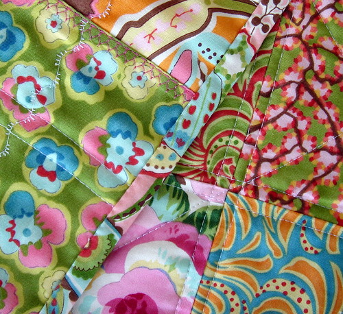 Small floral quilt, close up