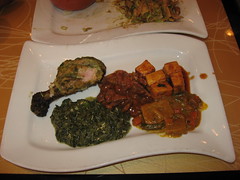 Tawa: Lunch buffet - haryali tangdi kabab, lamb szechwan, chili paneer, methi malai mutter, sindhi kadhi