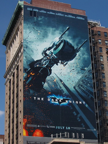 The Dark Knight Movie billboard in New York City, batman-wallpaper-the dark knight