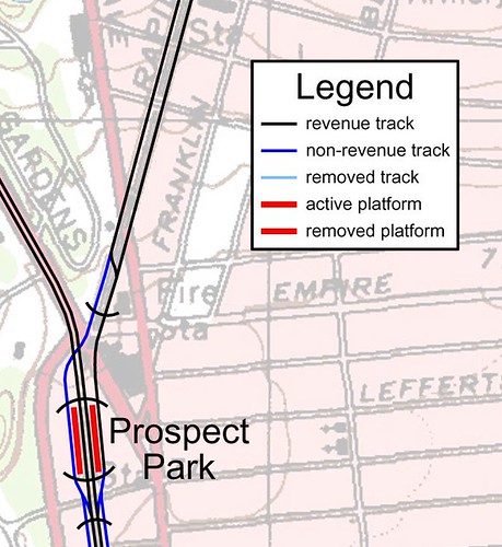 Detail, Brooklyn's Franklin Avenue Shuttle Track Map