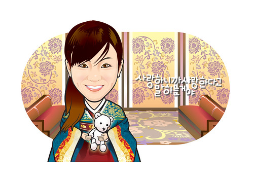 Q-Digital caricature - Korean lady