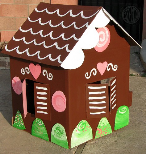 painted life size gingerbread house 