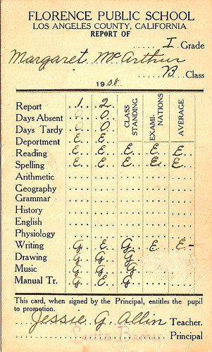grandmother's report card