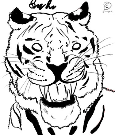 dragon tiger tattoo. tiger tattoo design complete