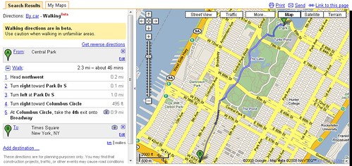Routenplaner WalkingGoogle Maps