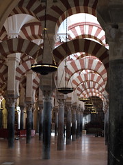 The arches of the Mezquita Catedral in Cordoba.
