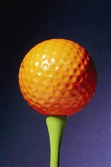 Orange golf ball