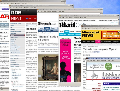 THE ART OF THE NUDE | Sensationalist coverage in the daily press | 22 July 2008