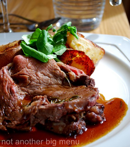 Bailbrook House Restaurant - Roast West Country rib of beef, Yorkshire pudding, thyme roasted gravy, garlic roast potatoes