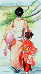 red kimono
