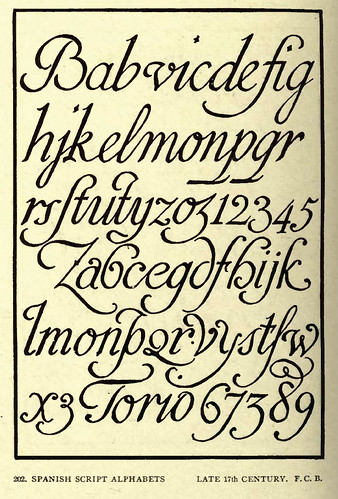 18- Caligrafia alfabetos españoles finales siglo XVII