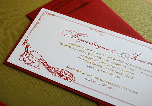 Peacock Wedding Invitation color me Tags wedding red paper studio gold 
