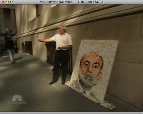Nightly News video : Artist offers outlet for Wall St. anger