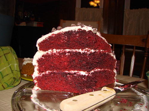 Red velvet cake, devoured