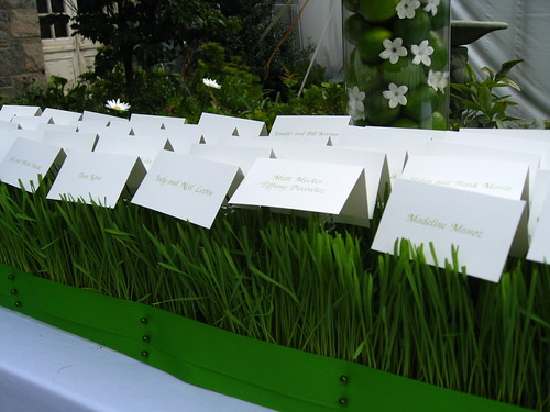 wheat grass arrangement, creative way to use wheat grass with escort cards
