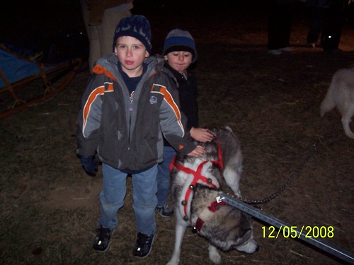 Jacob Bradey and snow dog