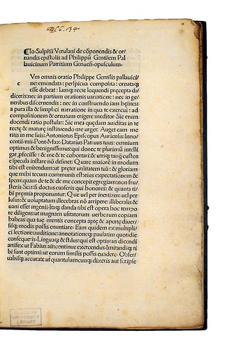 Title incipit from Sulpitius Verulanus, Johannes: De componendis et ornandis epistolis. De Syllabarum quantitate epitome