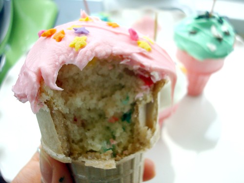 Cupcakes baked in ice cream cones