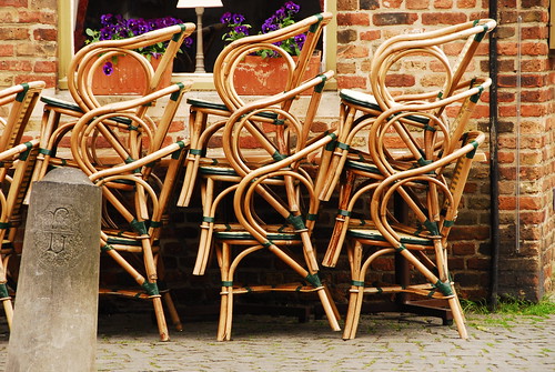 stacked bistro chairs