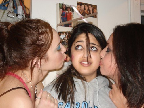 Indian American girl getting attention from her girlfriends!