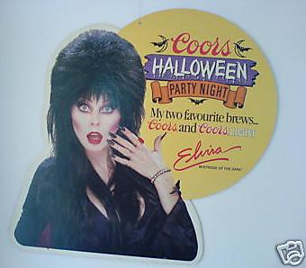Elvira Coors Halloween Party Night sign