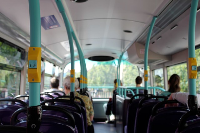 color inside the double decker bus